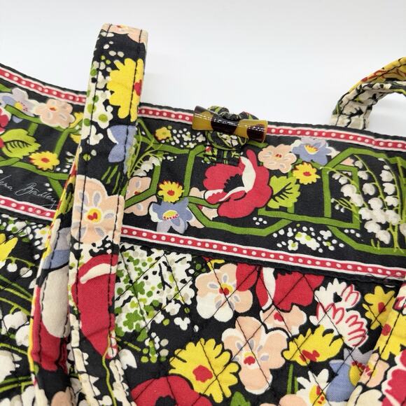 Vera Bradley Poppy Fields Floral Quilted Toggle Tote Purse 13"H x 14"W x 4”D - Picture 3 of 13